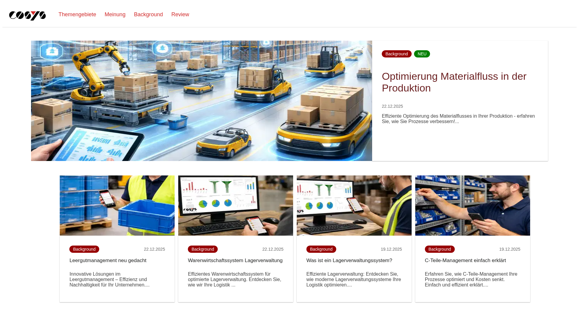 Cosys website screenshot