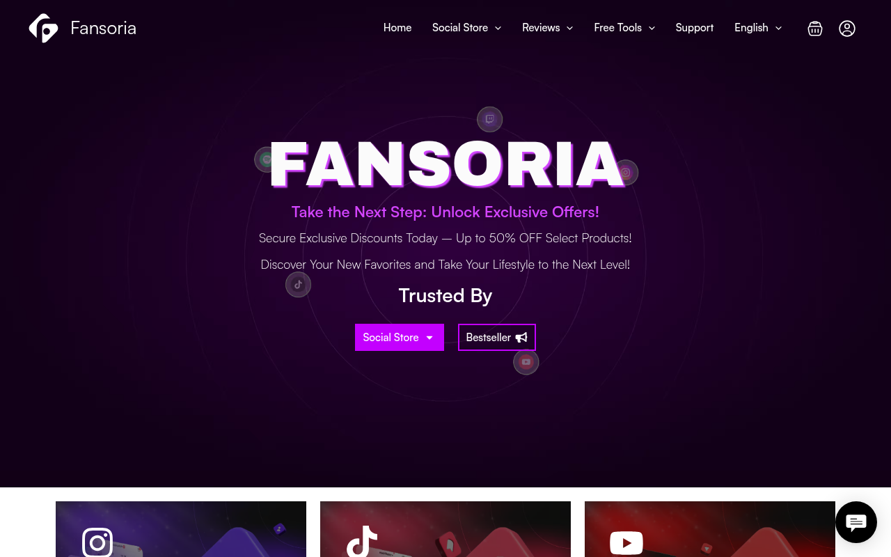 Fansoria website screenshot