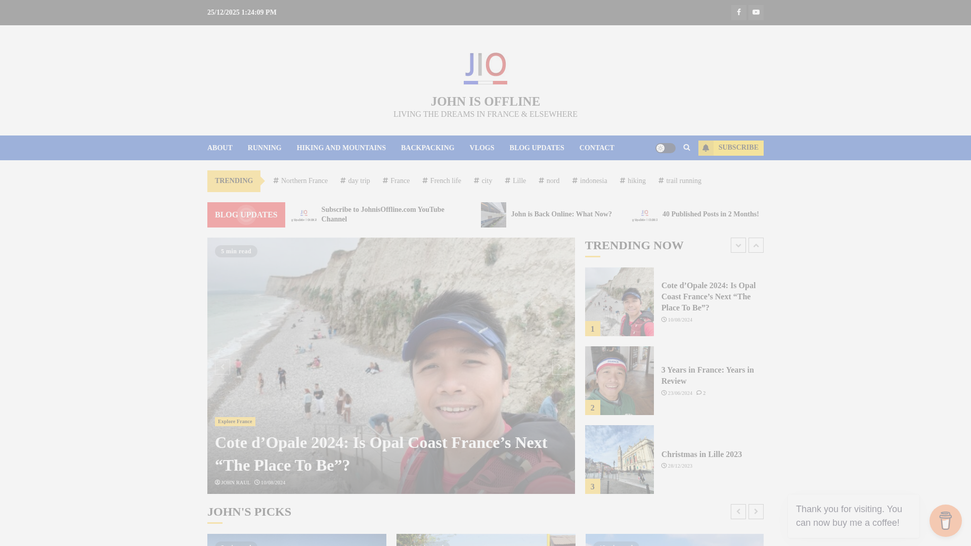 Johnisoffline website screenshot