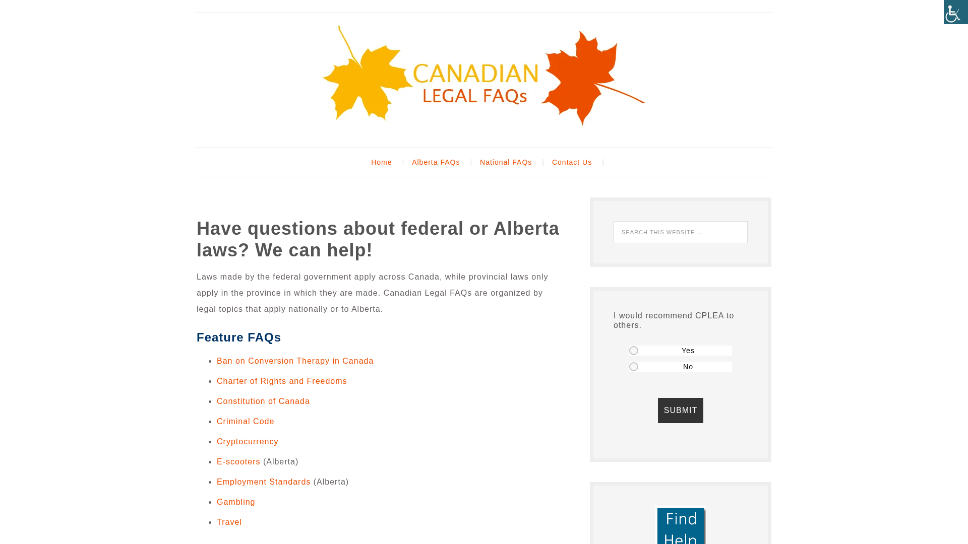 Law Faqs website screenshot