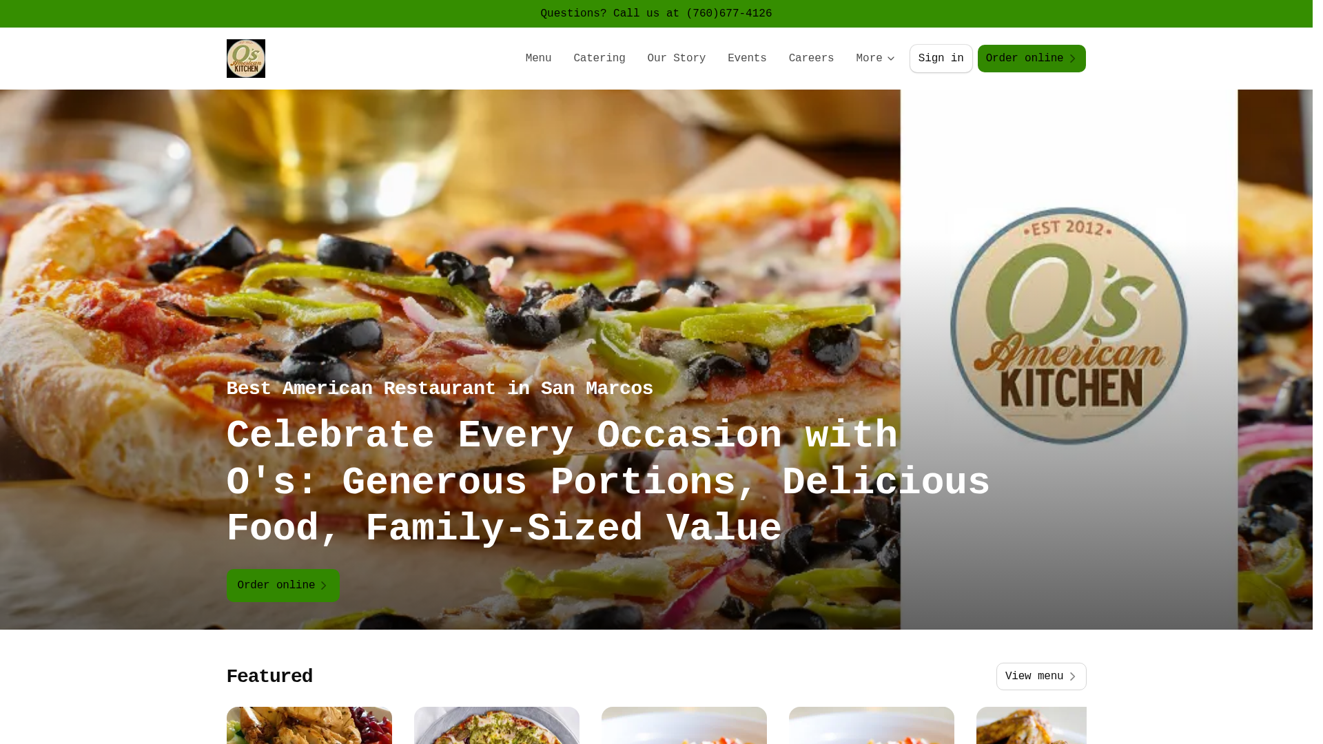 Osamericankitchen website screenshot