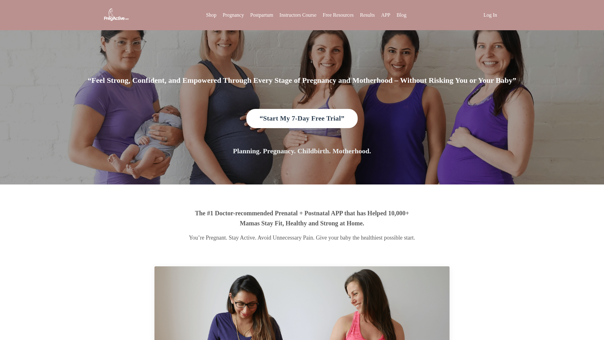 Pregactive website screenshot