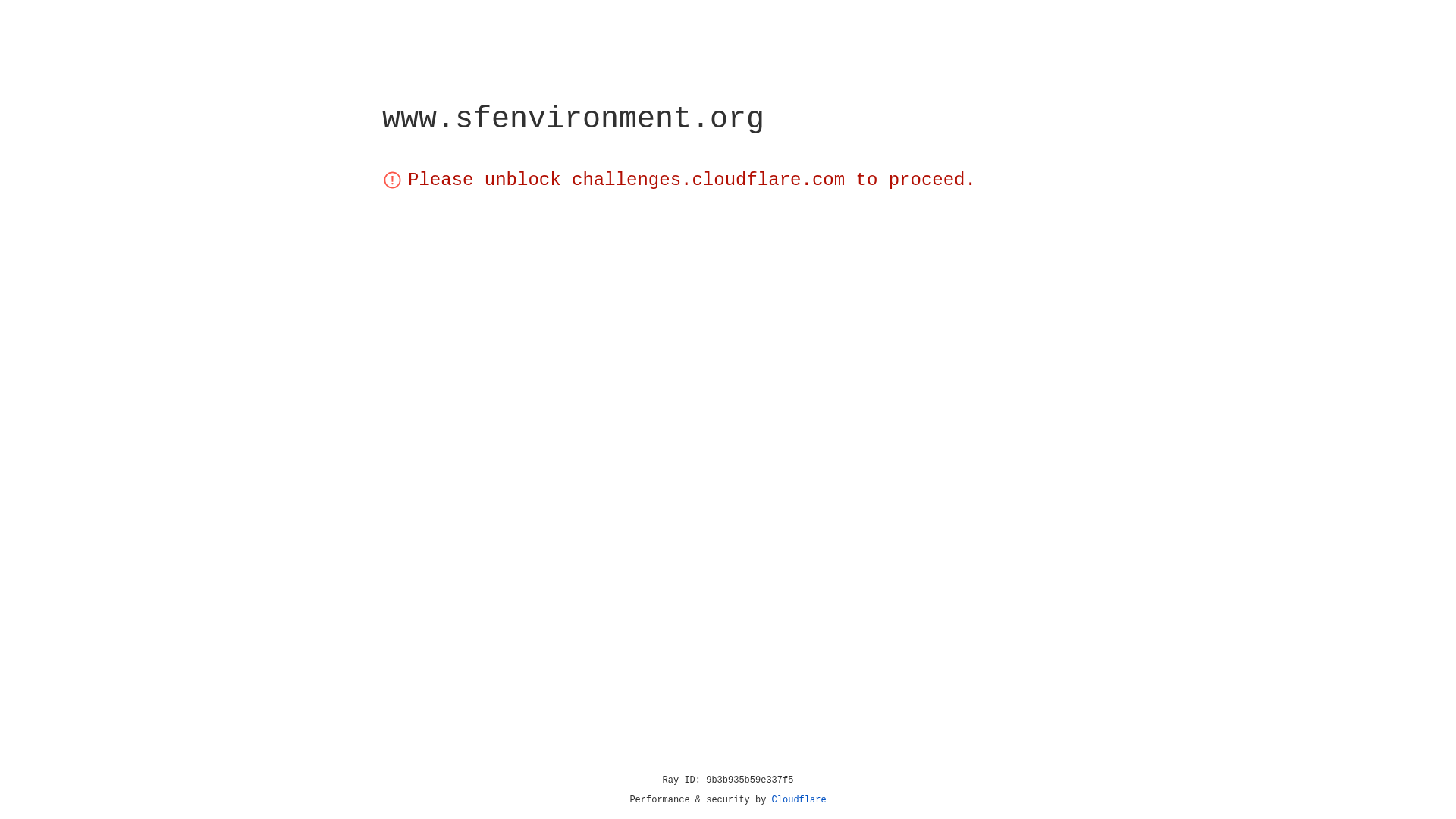 Sfenvironment website screenshot